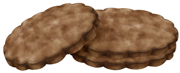 Watercolor cookies illustration