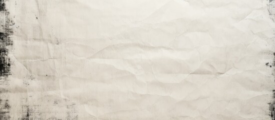 A closeup photo showcasing a beige rectangle paper product with a wood flooring background. The...