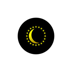 Moon and star icon isolated on transparent background