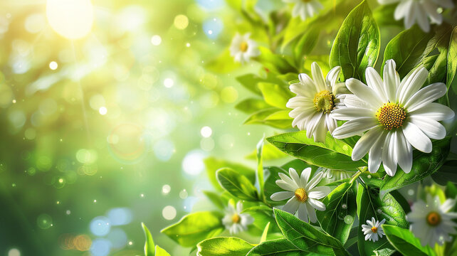 flowers are blooming beautifully with green nature