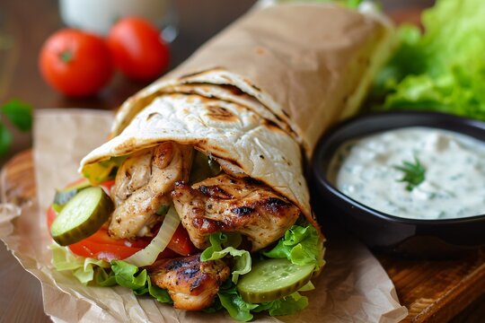 Chicken Caesar Wrap A Tasty and Nutritious Meal for the Whole Month! Generative AI