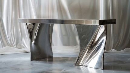 A mysterious metal structure rises from the table, forming an intriguing and artistic pattern