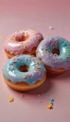 Fototapeta na wymiar donuts with icing sugar, ai generated