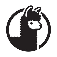 Fototapeta premium Llama, alpaca. Logo, icon. simple modern vector illustration.