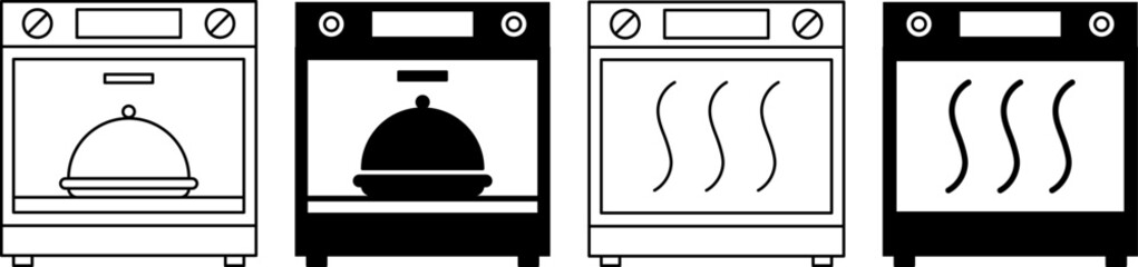 Fototapeta premium Stove oven icon vector sign. Stove gas oven icon simple style vector.