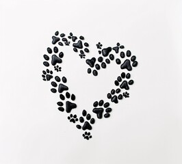 Paw-some Love A Heart-Shaped Tribute to Black Cat Lovers Generative AI