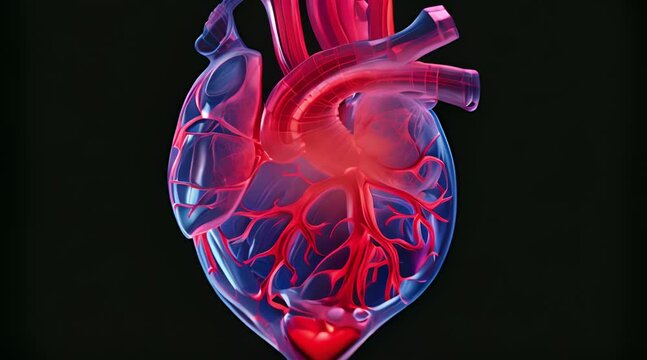heart organ in humans, neon colors