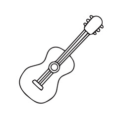 Hand drawn guitar illustration. Guitar icon. Vector illustration. Vector illustration