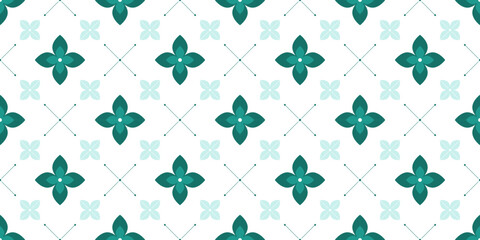 abstract floral seamless pattern, design with diagonal squares, clean and elegant, green and white colored, applicable for ornament, wrapping, wallpaper, tiles, fabric, textile, print, flyers, carpet