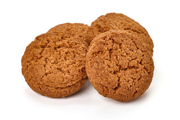 Oatmeal Cookies, isolated on white background.