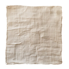 Square flax fabric piece with ragged edges