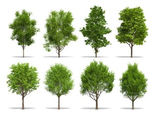 Fototapeta na wymiar Group trees isolated on white background.