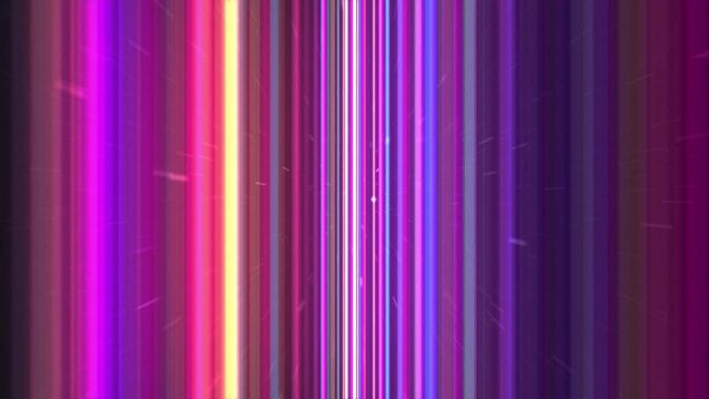 abstract animation of colorful beams and particular moving on camera, 4K seamless loop intro and animated template
