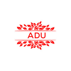 Naklejka na ściany i meble ADU logo design template vector. ADU Business abstract connection vector logo. ADU icon circle logotype. 