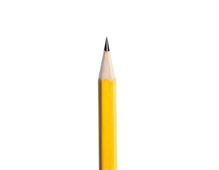 A pencil with a pointy tip is shown on a white background