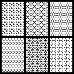 a set of black and white geometric patterns, contrast background