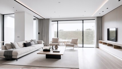 Naklejka na ściany i meble a residence with minimalist design and clean lines,
