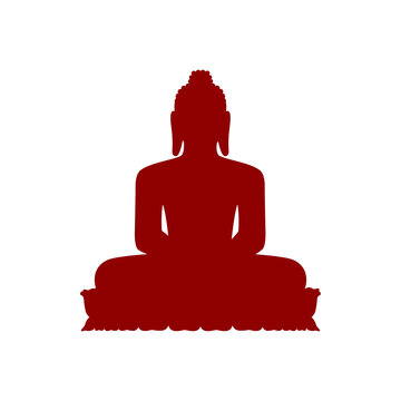 Mahavir sitting statue silhouette with transparent background