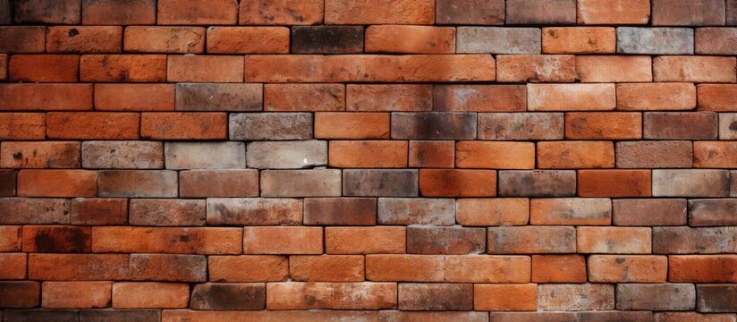 A detailed closeup of a brown brick wall showcasing the intricate patterns and textures of the brickwork. The facade is a beautiful example of this classic building material