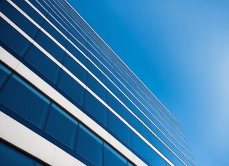 Fototapeta na wymiar Modern office building with blue sky, and glass facade