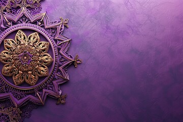 desktop wallpaper background with arabic light of ornament isolated on lilac background 