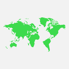 green world map with leaves
