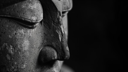 Calm in Contrast: Buddha’s Profile in Soft Light