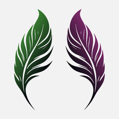 Obraz premium different color set of leaves icons 