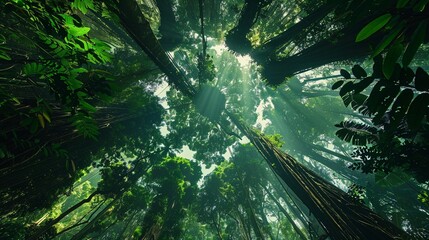 Fototapeta na wymiar Close Dharmachakra rainforest canopy