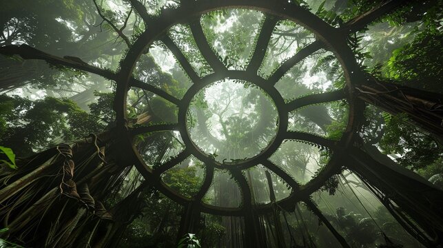 Close Dharmachakra rainforest canopy