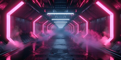 Pink Neon Tunnel A Monthly Event's Must-Visit Destination Generative AI