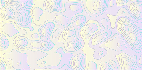 Abstract background with topographic map colorful background. The stylized height of the topographic map contour in colorful lines. gradient multicolor wave curve lines banner background design. 