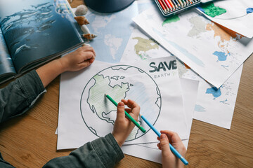 Children's creativity, save the earth concept