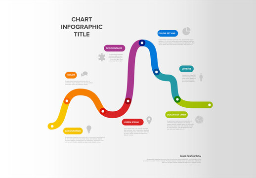 Thick line growth Infogrpahic vertical timeline diagram template