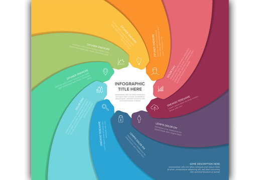 Content elements in pastel spiral multipurpose Infographic template