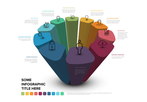Vector icon elements in pastel circle multipurpose Infographic template