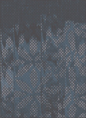 mosaic motif border ombre effect Vintage  simple floral with wavy striped background.geometric distressed Vector damask illustration with leaves.