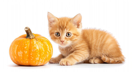 cat and pumpkin