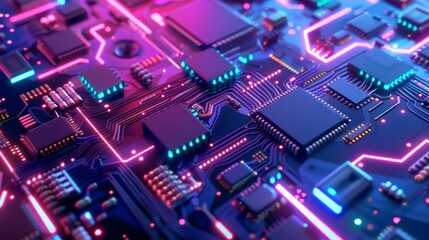 Obraz premium KS 3d render of abstract futuristic background with neon.