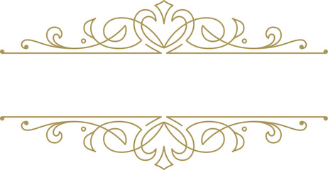 Vintage ornament swirl text divider filigree calligraphic vector illustration
