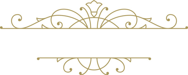 Vintage ornament swirl text divider filigree calligraphic vector illustration