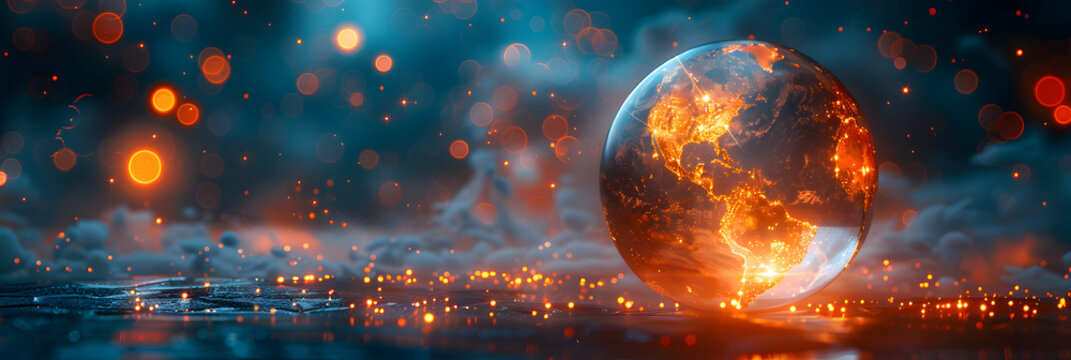  Crystal globe with fiber optics processing data,
Glasses earth hd wallpaper photo image