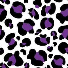Stylish seamless leopard pattern in purple color  for textiles, packaging, decoration and clothing