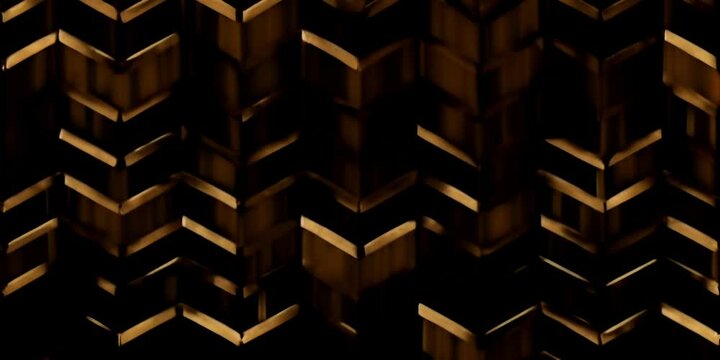 rendering 3d wallpaper gilded maximalist backdrop luxury metallic elegant modern background black dark on relief plated gold abstract vintage pattern cubes geometric stacked golden seamless