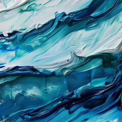 Textured Paint Strokes in Blue Hues, Abstract Artistic Background
