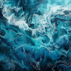 Dynamic Ocean Texture, Monochrome Wave Patterns - obrazy, fototapety, plakaty