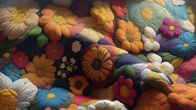 Seasonal Blossom Floral Quilt composition patterns