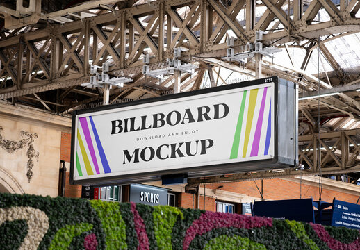 Billboard on Victoria Station Mockup