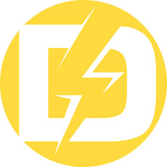 alphabet d lightining logo abstract design template