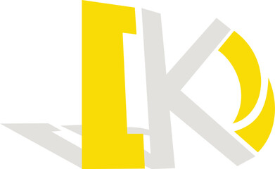 alphabet kd or dk logo abstract design template